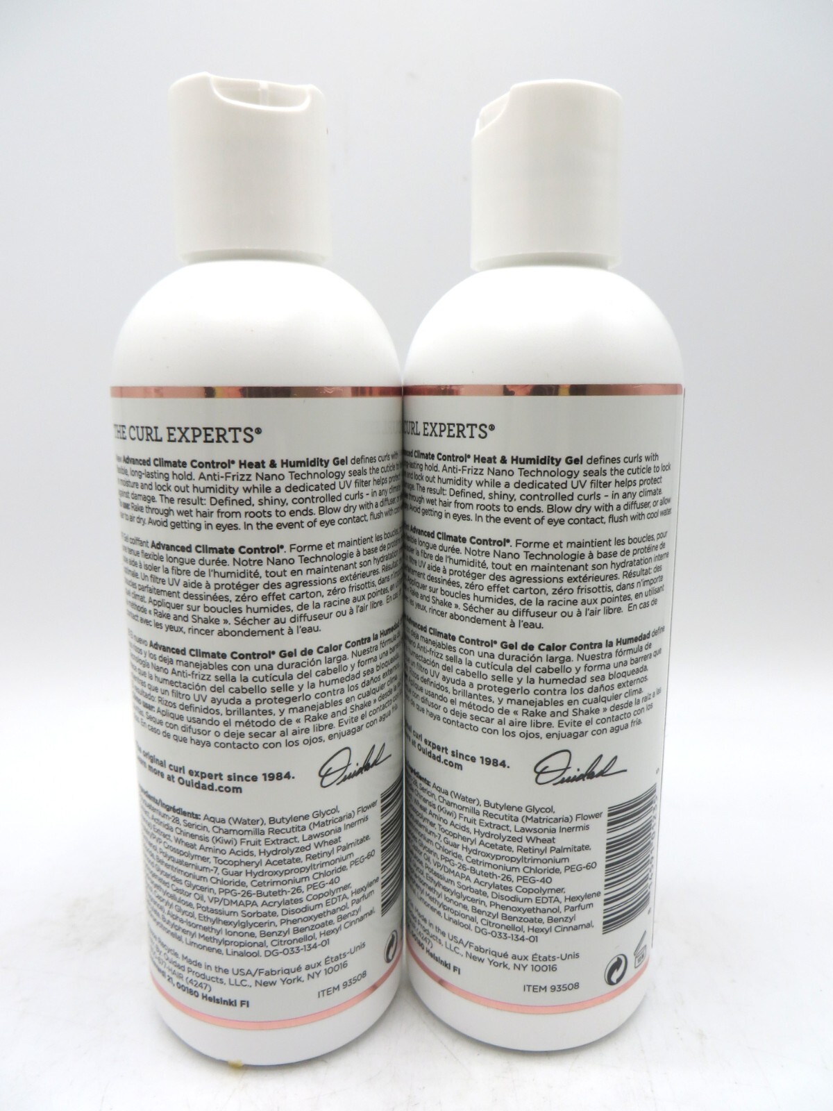 OUIDAD ADVANCED CLIMATE CONTROL HEAT & HUMIDITY GEL 8.5 OZ (Lot of 2)