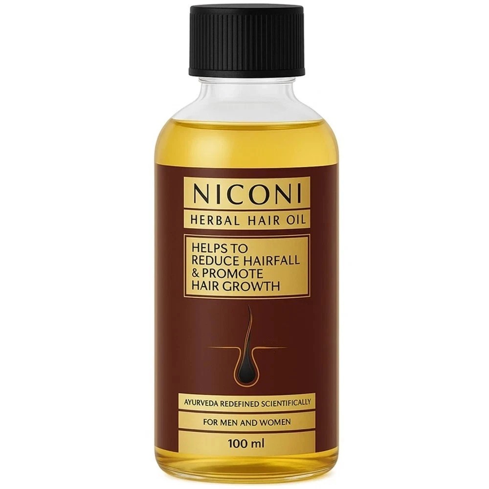 (1 x 100ml) Niconi Herbal Hair Oil Natural Hair Fall Solution For Women and Men