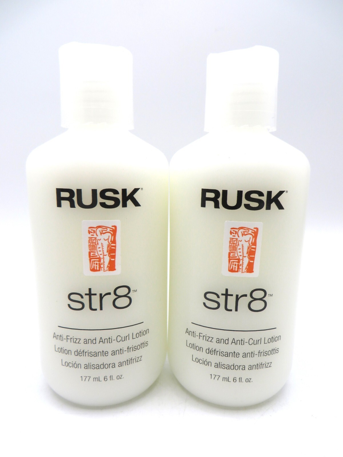 RUSK STR8 ANTI FRIZZ &ANTI CURL LOTION 6 OZ (Lot of 2)