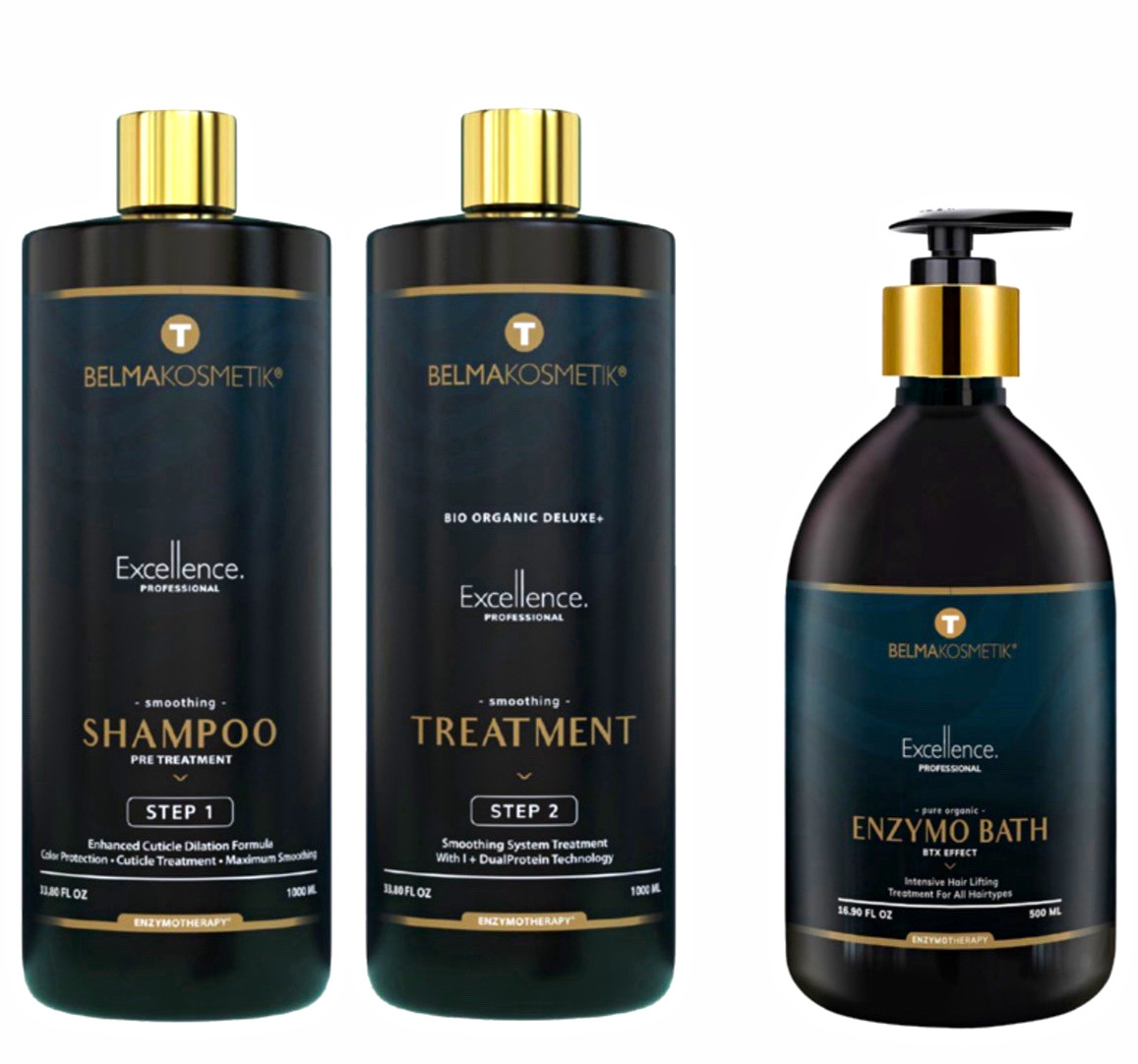 BELMAKOSMETIK Excellence Professional Smoothing Shampoo Step 1+2+mask 33.8 fl oz