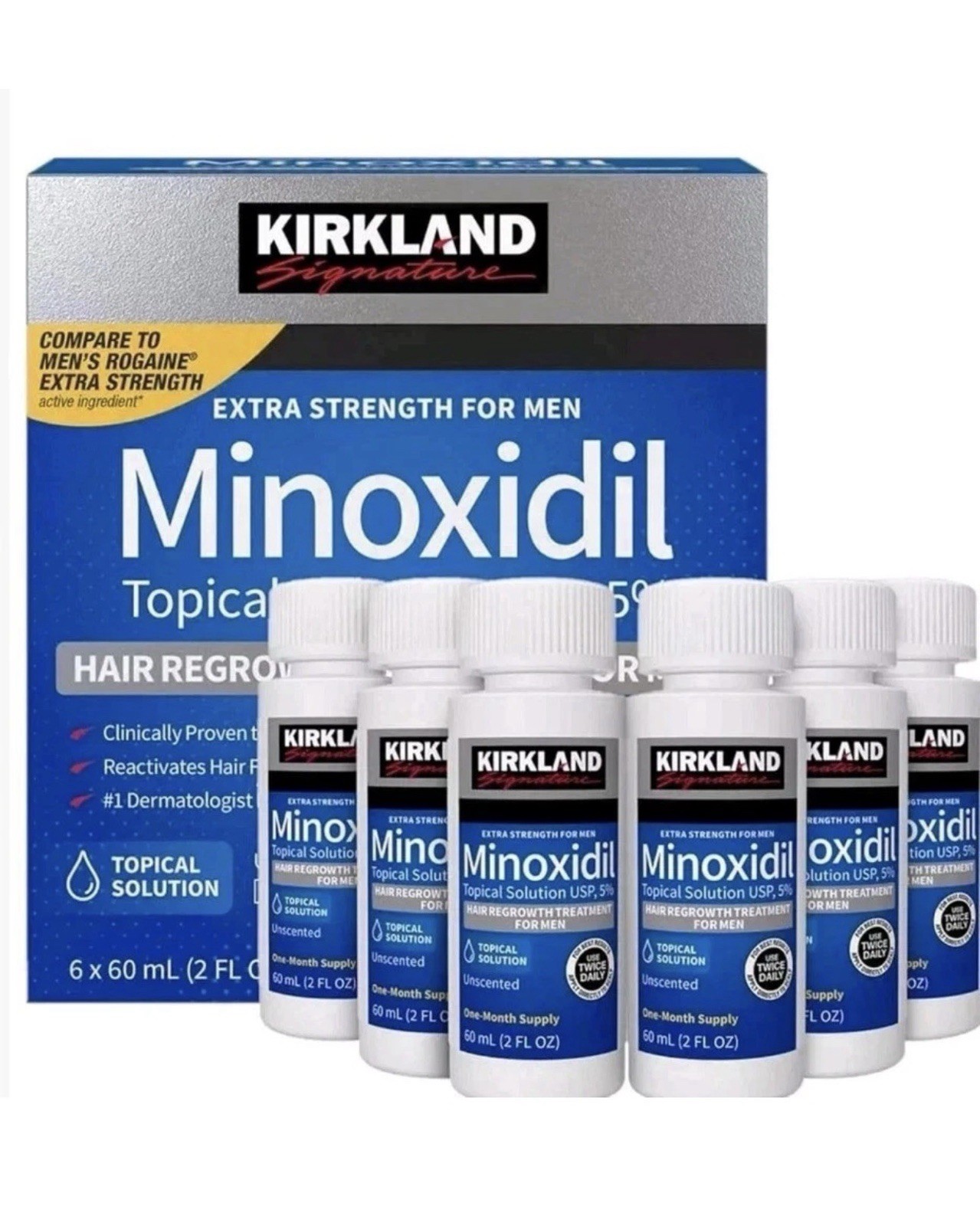 Kirkland 5% Extra Strength Men 6 Month Supply Hair Solution