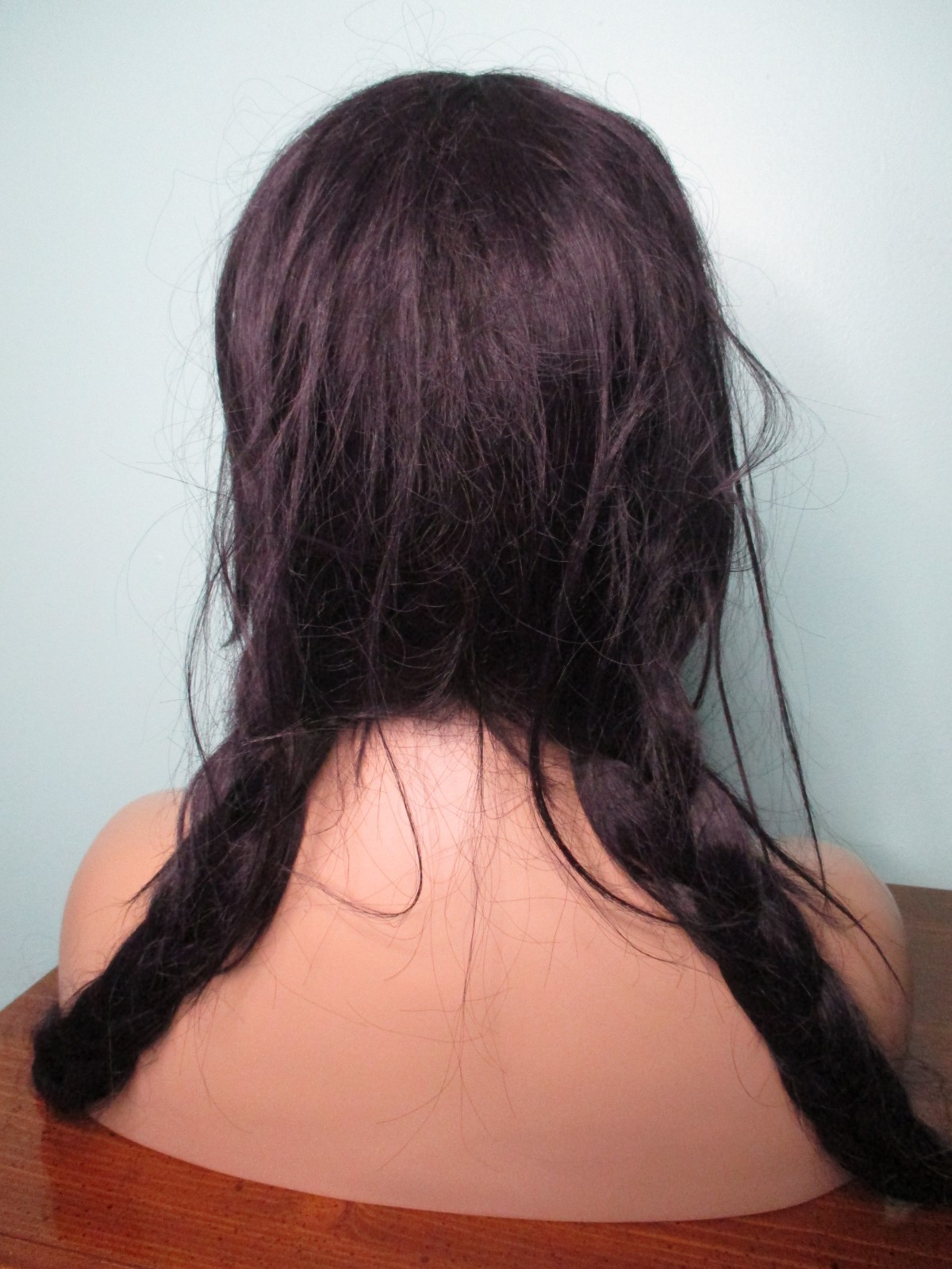 40″ black purple mix BRAIDED long WIG – unbranded