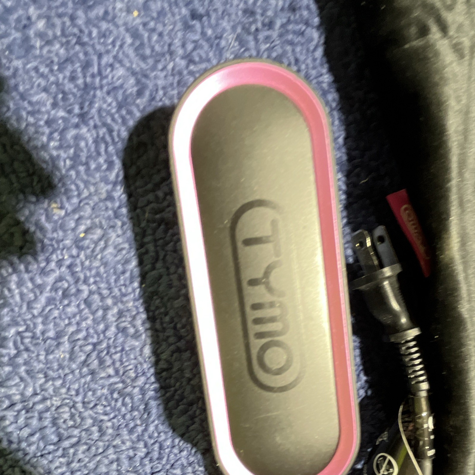 TYMO Electric Hair Straightening Brush Comb, Black/Pink, Travel Pouch