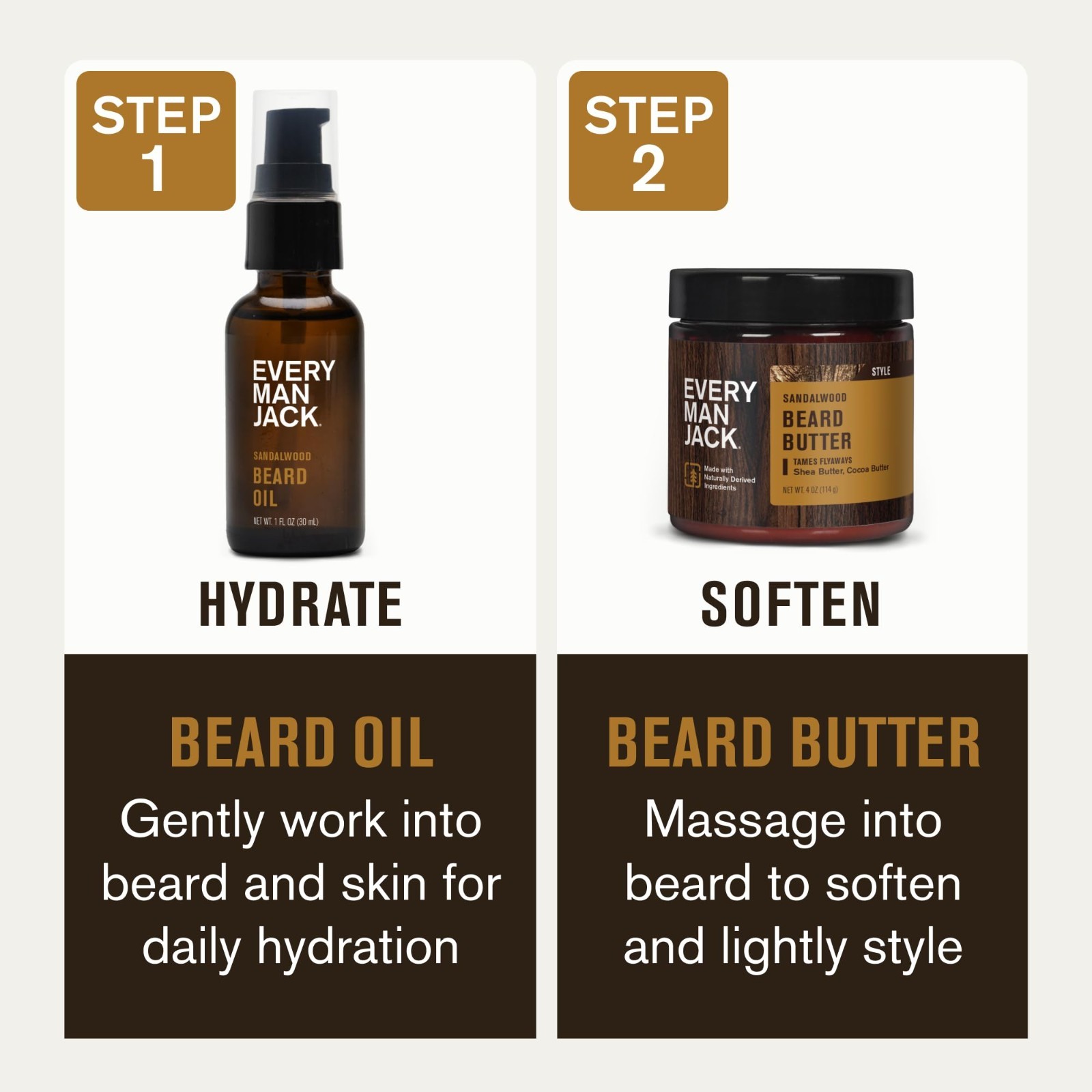 Hydrating Beard Oil & Butter for Men, Sandalwood Teak – Condition, Soften & Styl