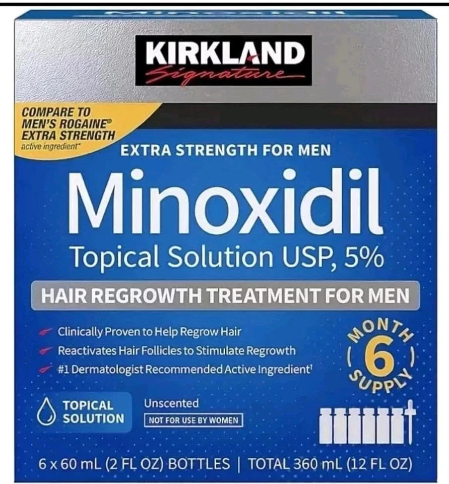 Kirkland Minoxidil 5% Extra Strength Men 6 Month Supply Hair Regrowth