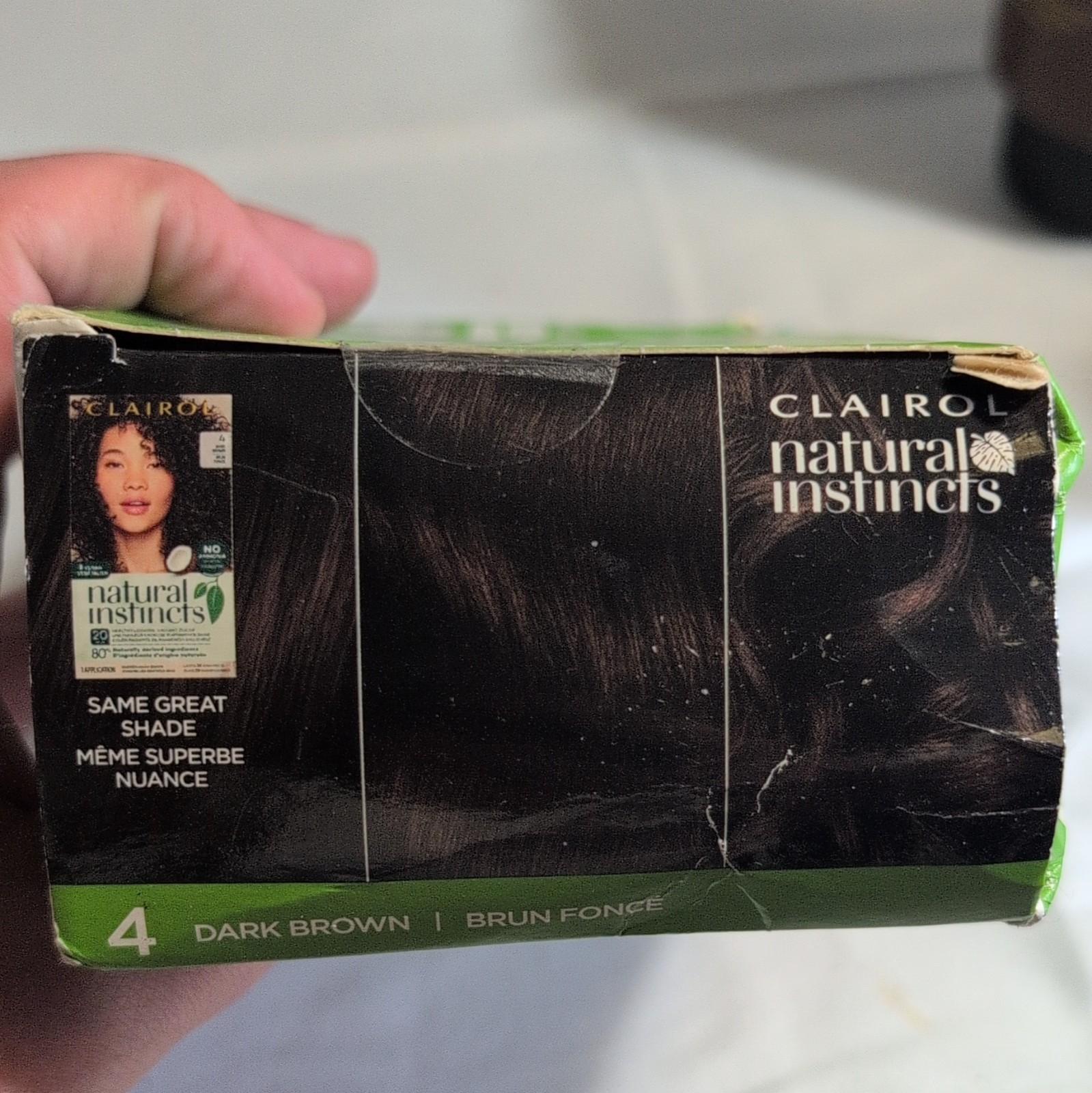 Clairol Natural Instincts Hair Dye 4 Dark Brown Zero Ammonia Vegan Cream