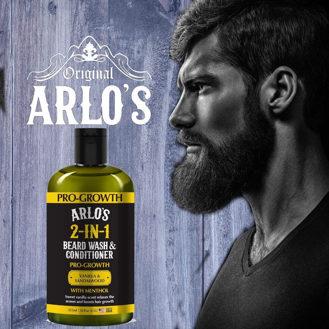 Arlo’s Pro-Growth 2-in-1 Beard Wash and Conditioner – Vanilla Sandalwood with Me