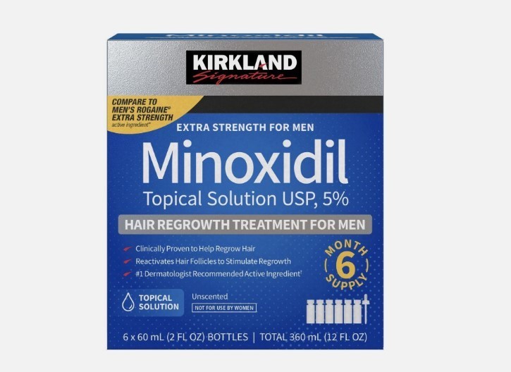 Kirkland 5% Minoxidil Hair Regrowth Treatment for Men – Extra Strength, 6-Month