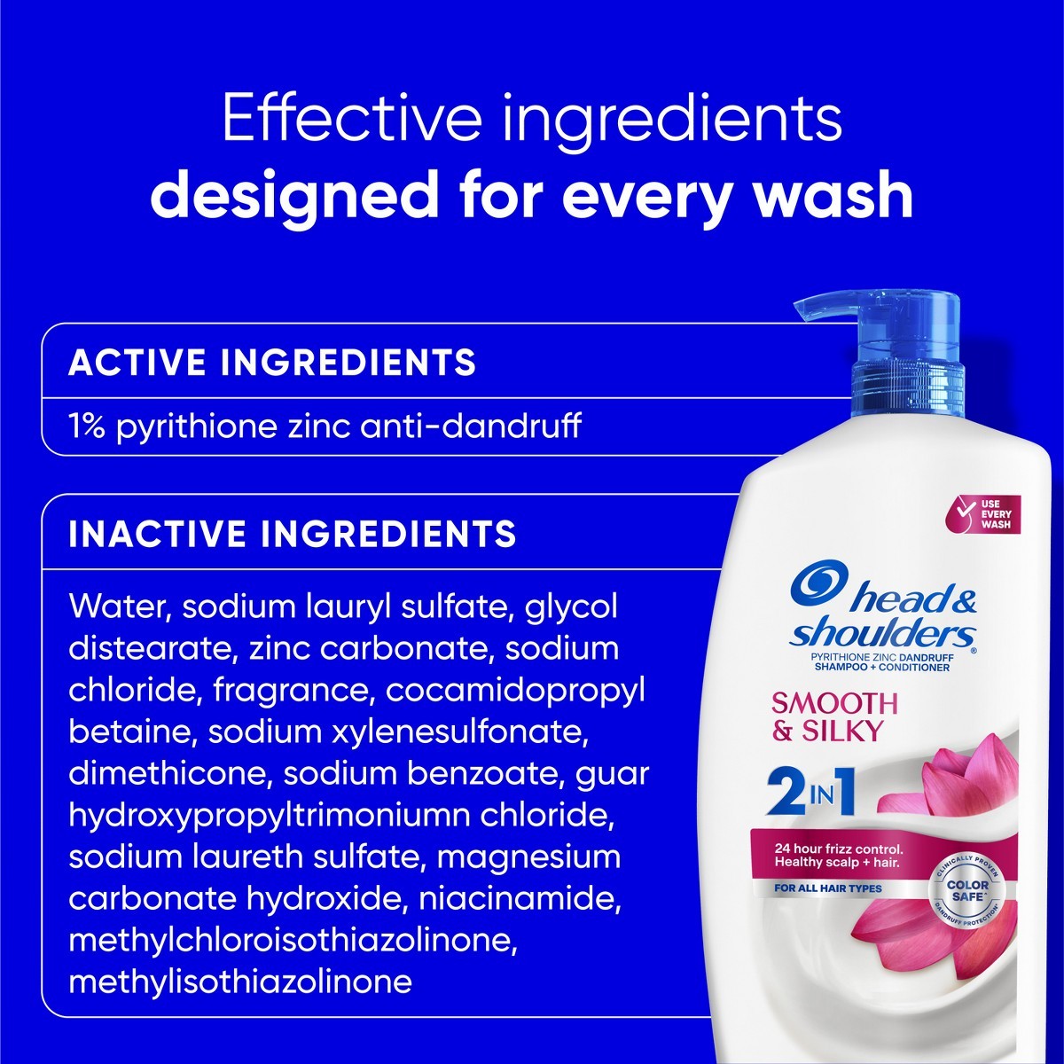 Head & Shoulders 2-in-1 Smooth & Silky Shampoo – 28.2 fl oz: For All Hair Types