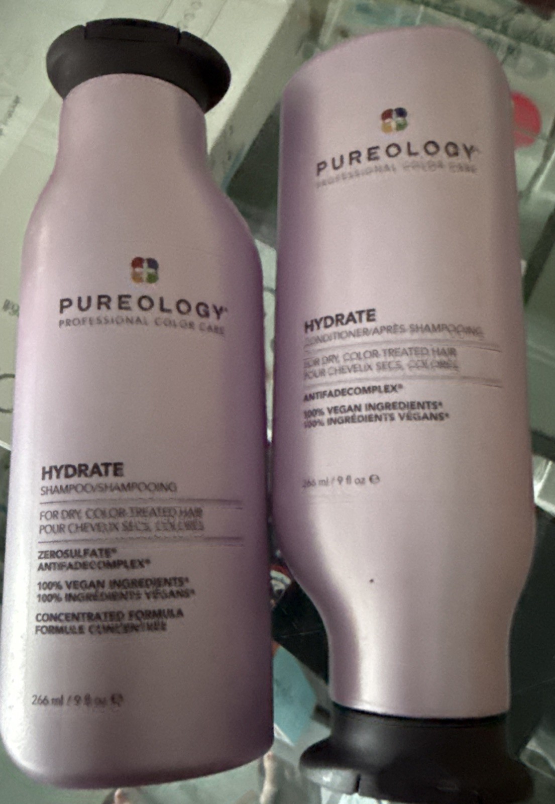 Pureology Hydrate Shampoo and Conditioner For Dry,Color Treated Hair 266ml/9oz.
