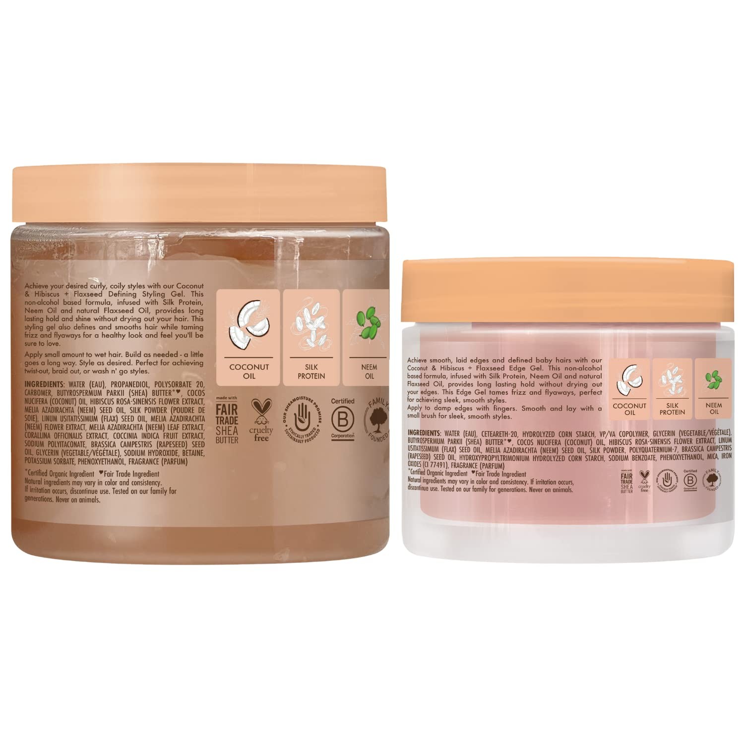 Brand, Hair Styling Gel Coconut And Hibiscus Thick, Curly Hair (15 Oz)