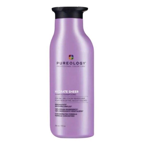 Pureology Hydrate Sheer Shampoo Fine Dry Color-Treated Hair Sulfate-Free