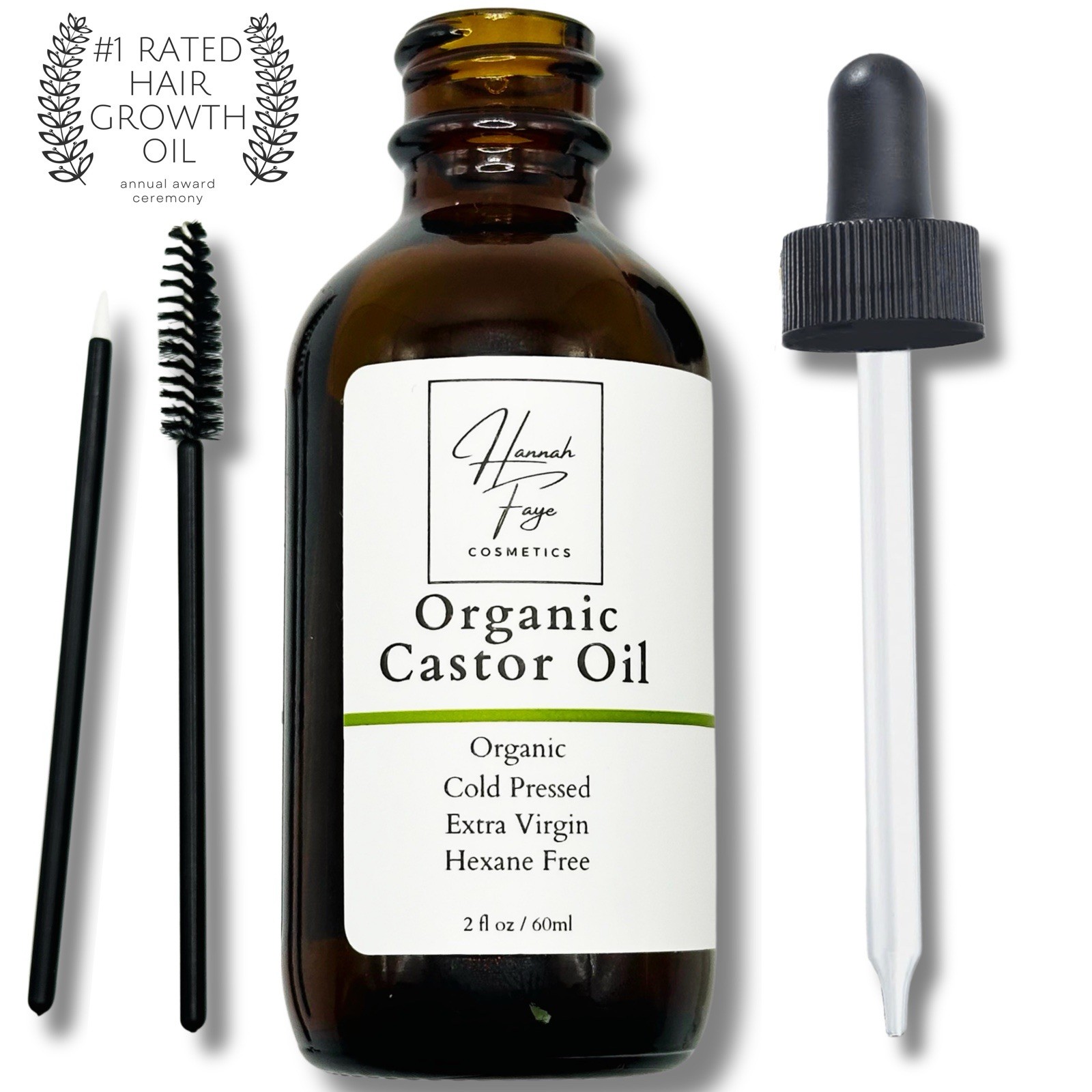 Hannah Faye Organic Extra Virgin Cold Pressed Castor Oil 2 fl oz
