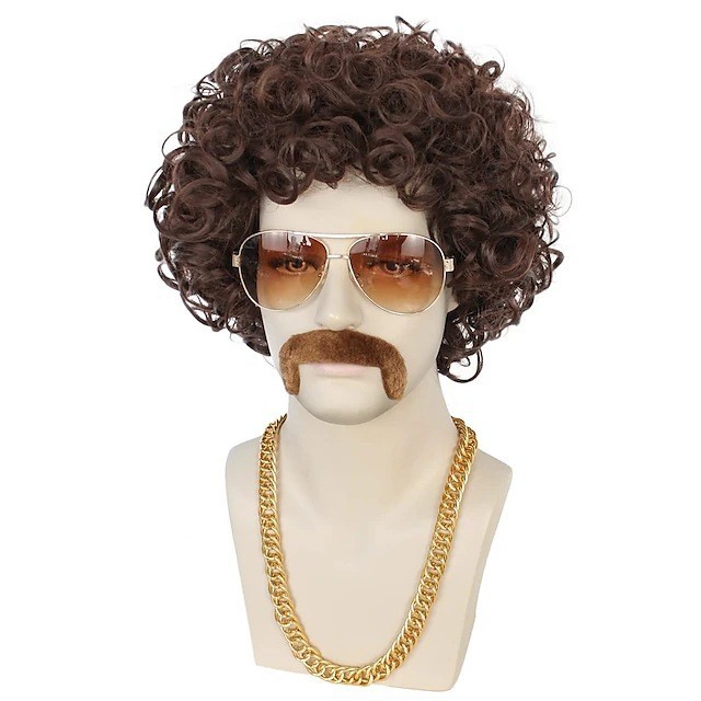 Unisex Short Afro Curly Wig Versatile Halloween Party Daily Synthetic Full Wig