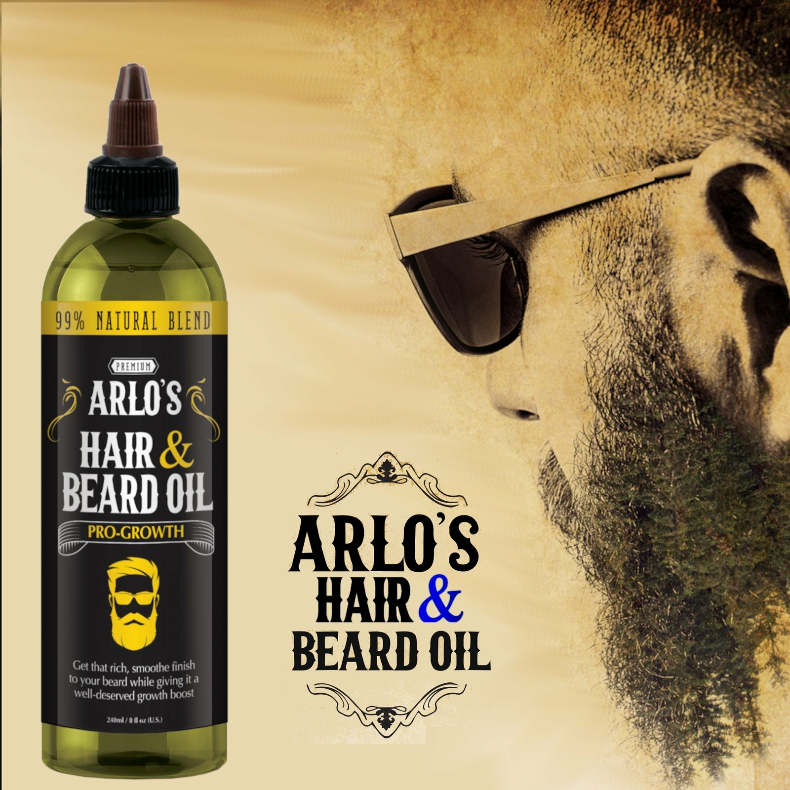 Arlo’s Pro-Growth Hair and Beard Oil 8 oz.