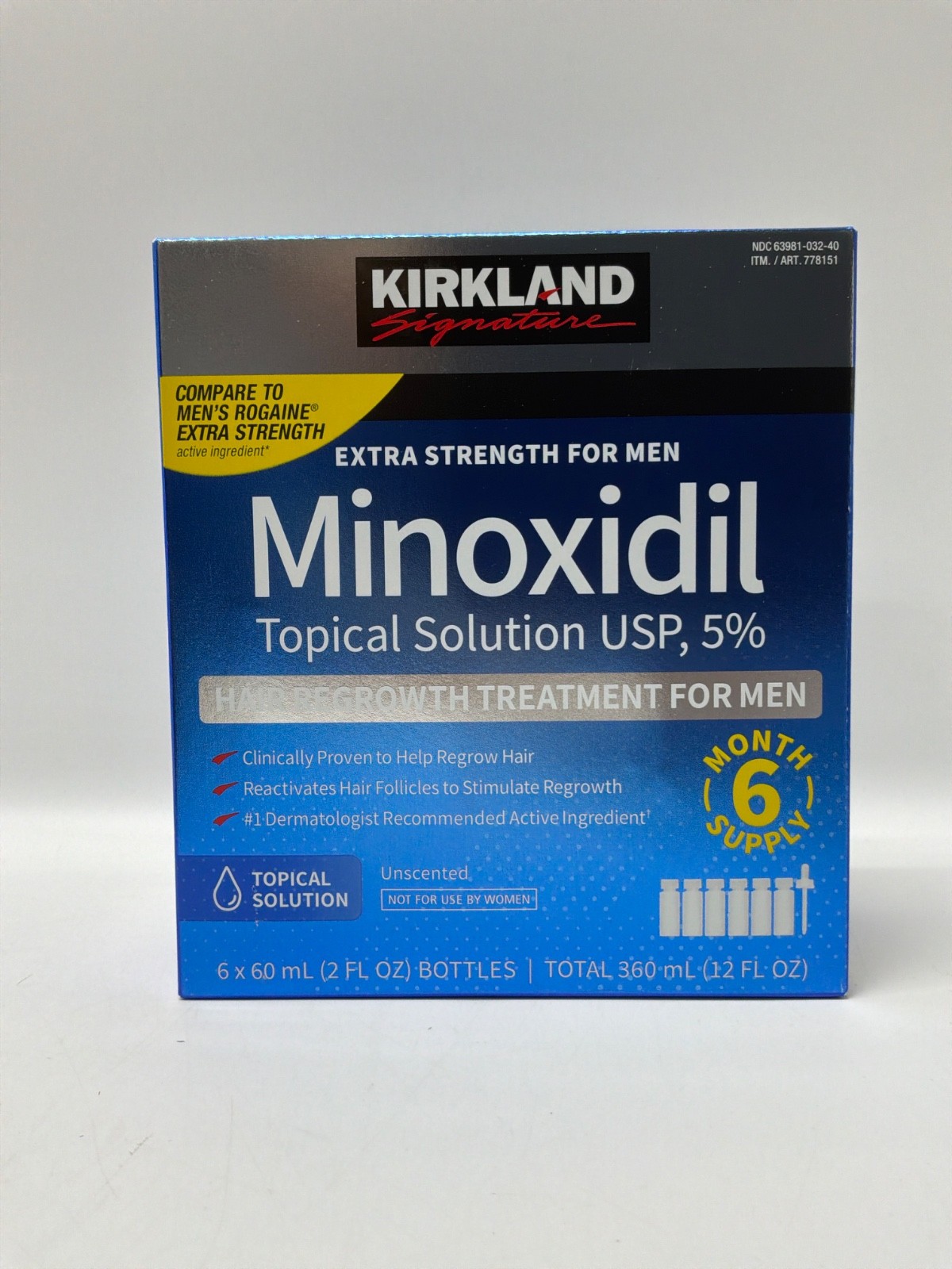 Kirkland Signature Minoxidil 5% Extra Strength 6 Month Supply, EXP DEC/2028
