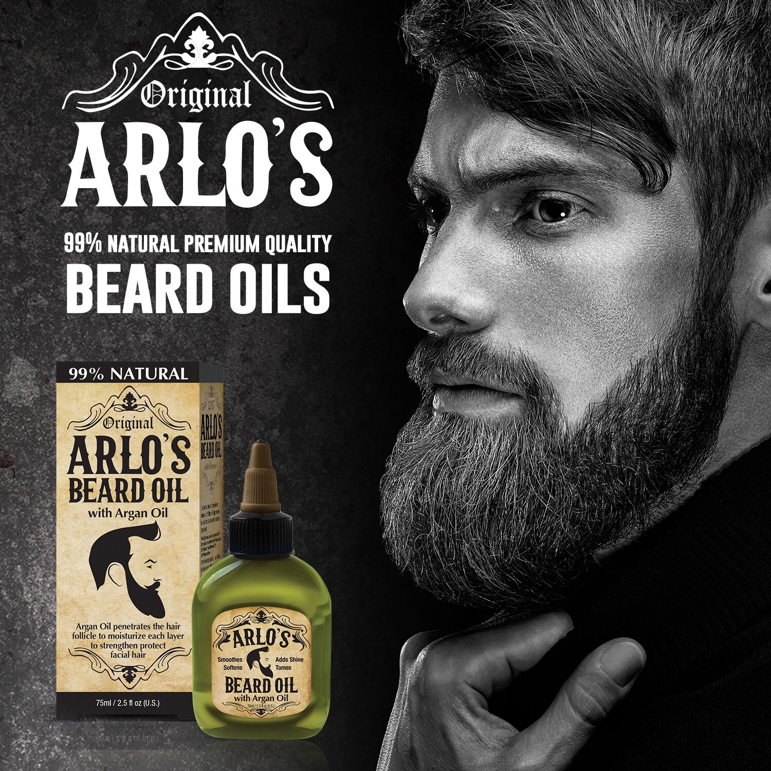 Arlo’s Beard Oil 2.5 oz. – Fresh to Death – Original Peppermint, 99% Natural