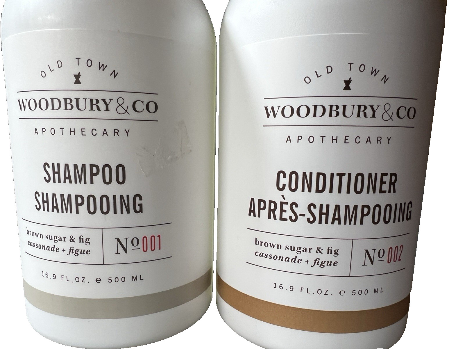 2 Bottles Woodbury & Co. SHAMPOO & CONDITIONER Set 16.9oz Brown Sugar & Fig