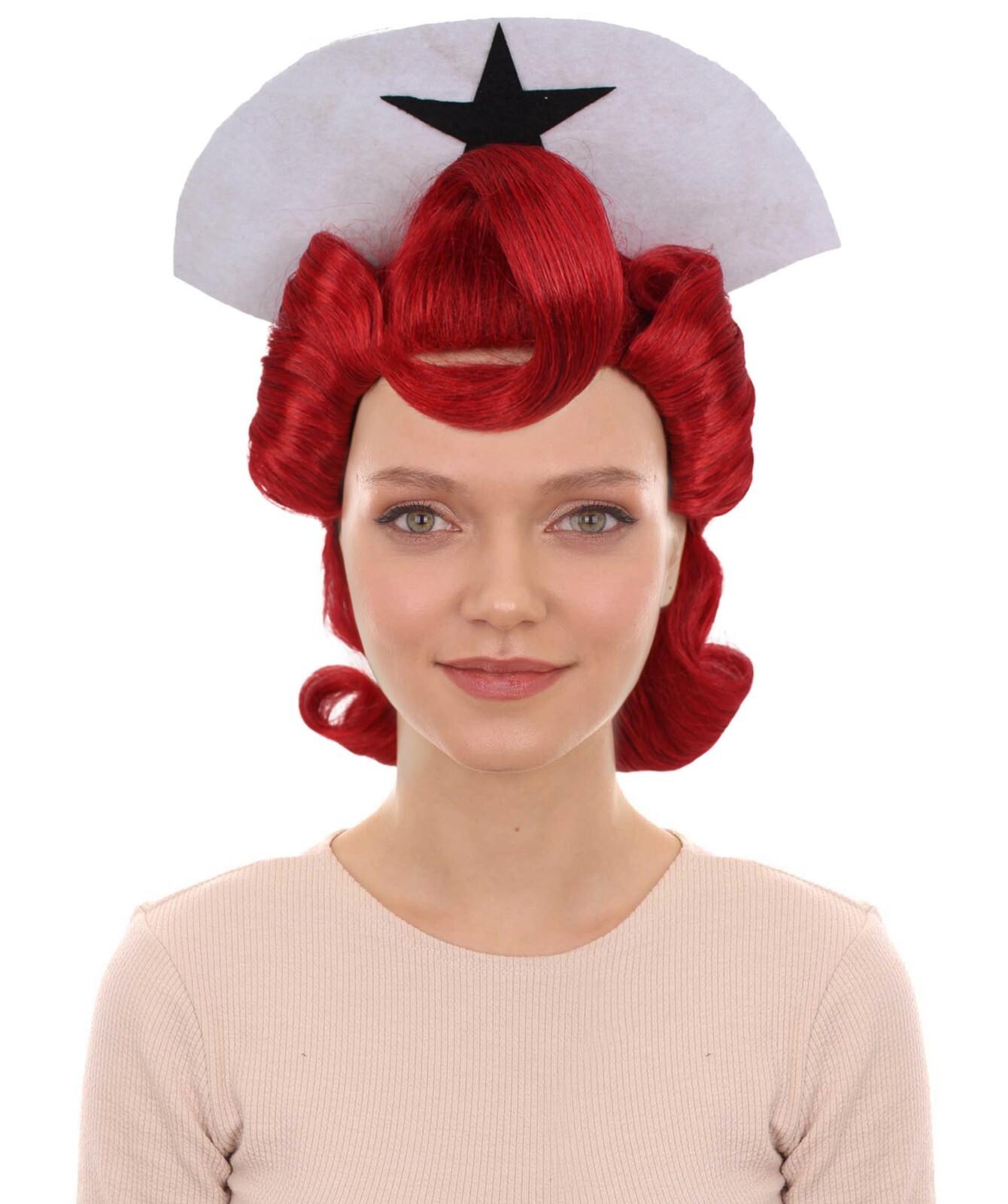 HPO Adult Unisex Dark Red Drag Queen Wig, Best for Halloween, Flame-retardant