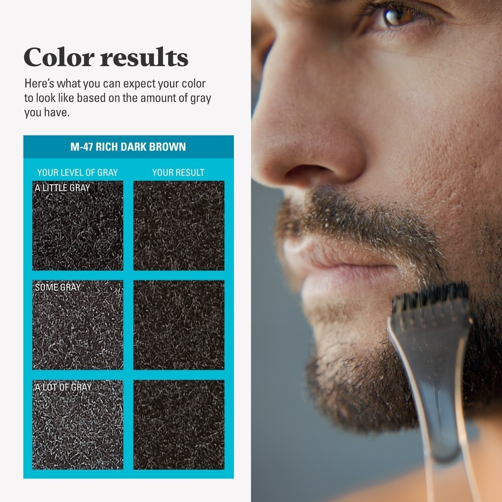 3 Pack Just For Men Mustache & Beard Coloring, Rich Dark Brown