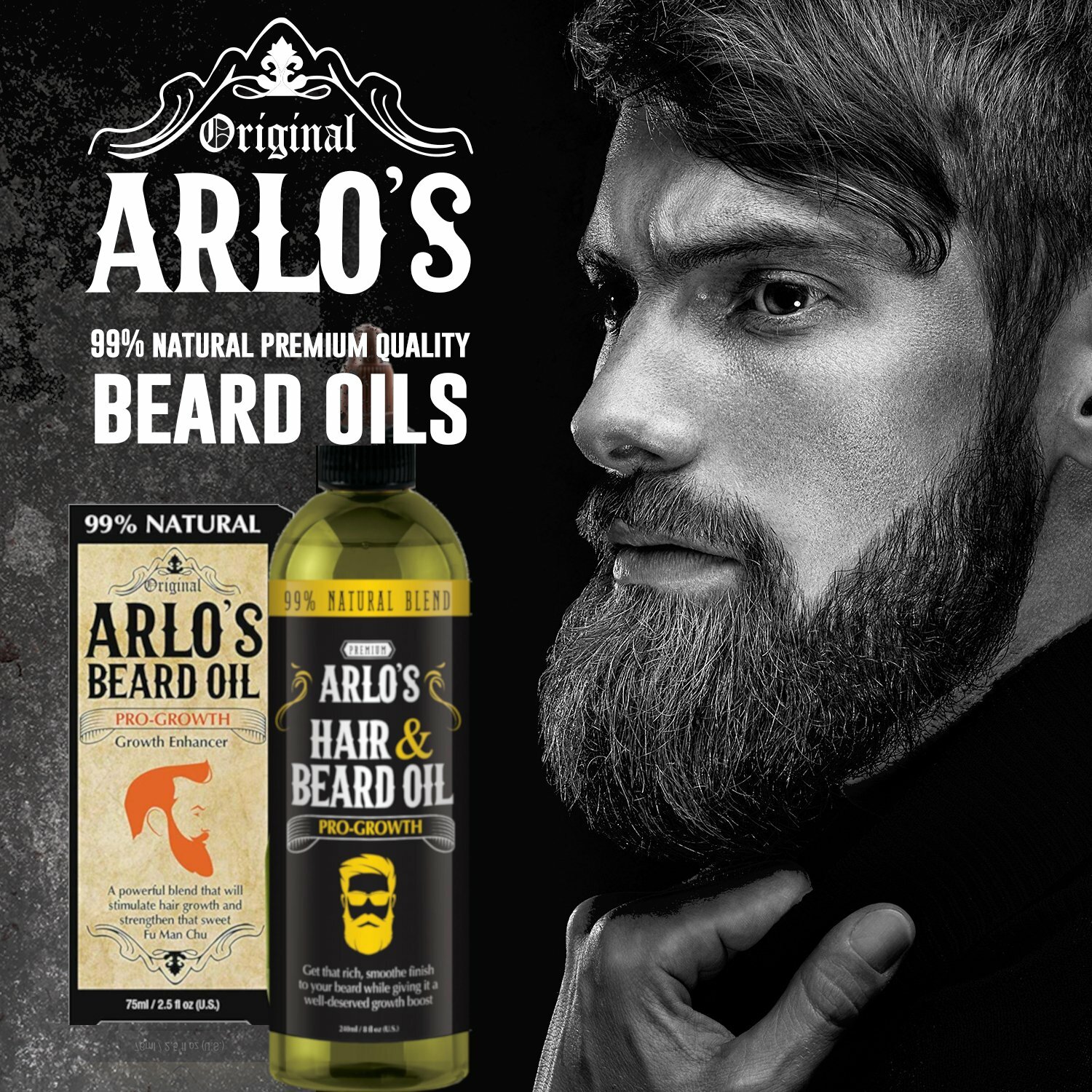 Arlo’s Pro-Growth Hair and Beard Oil 8 oz.