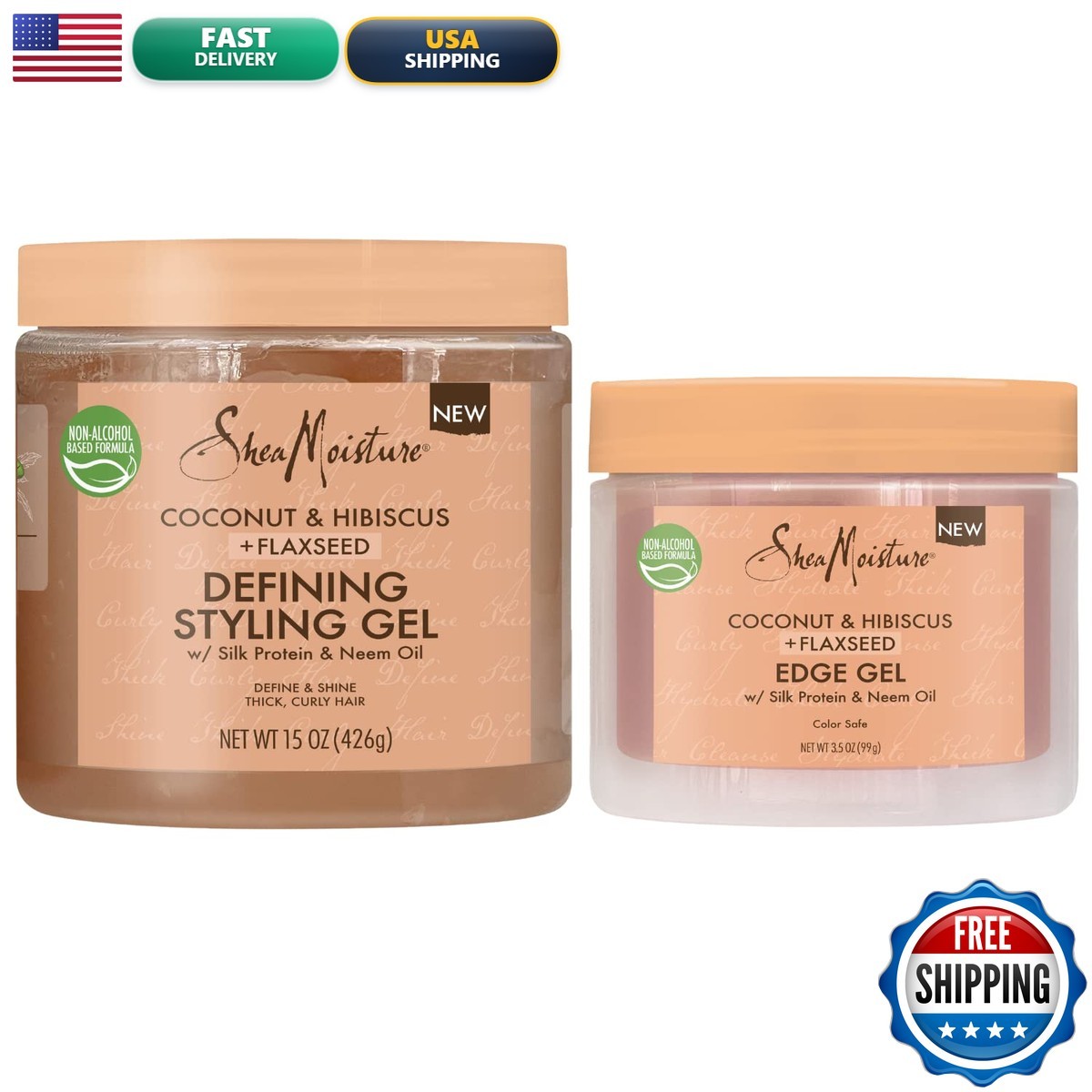 Brand, Hair Styling Gel Coconut And Hibiscus Thick, Curly Hair (15 Oz)
