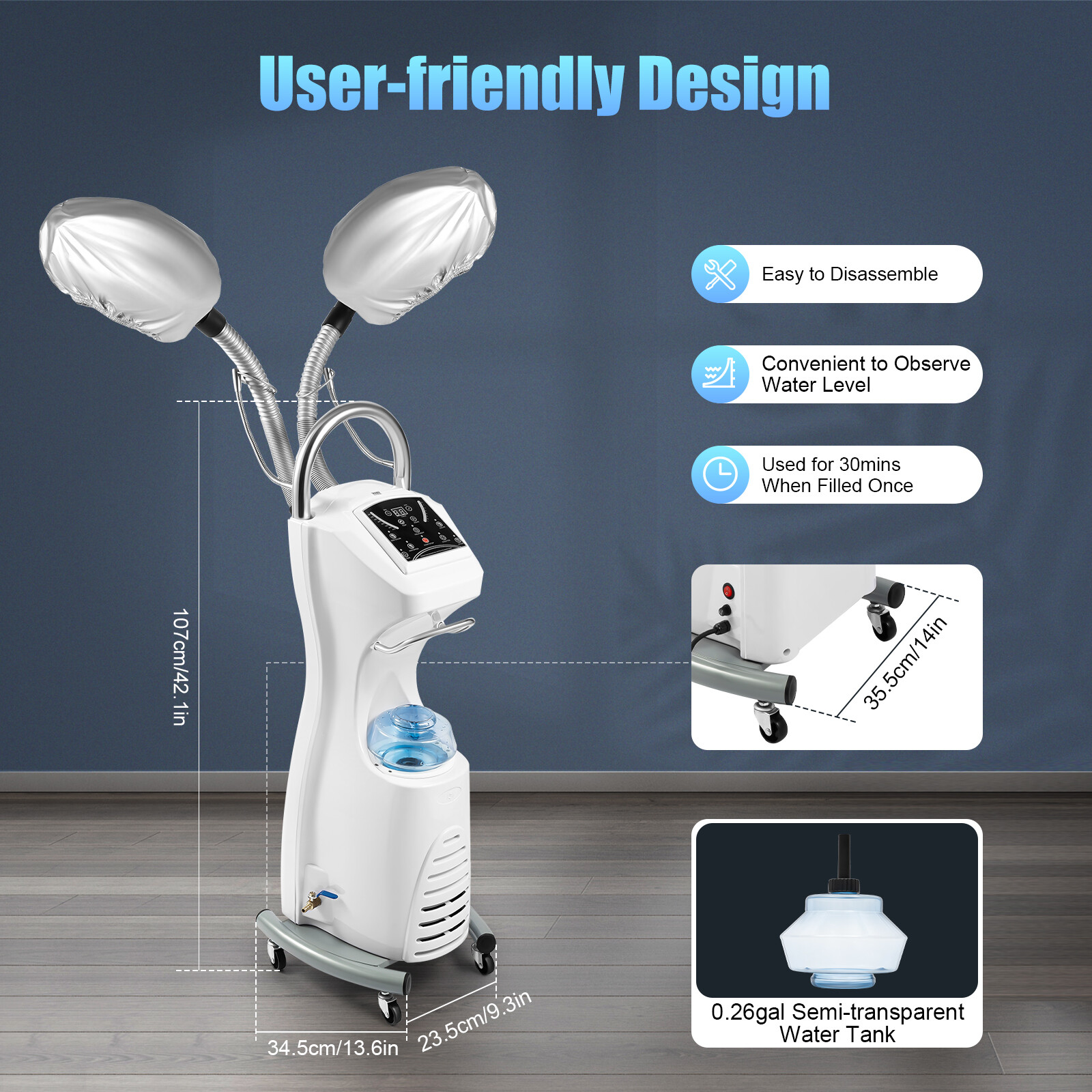 Stand Hair Steamer Hair Dyeing Oil Treatment Machine Hairdress Salon SPA Beauty