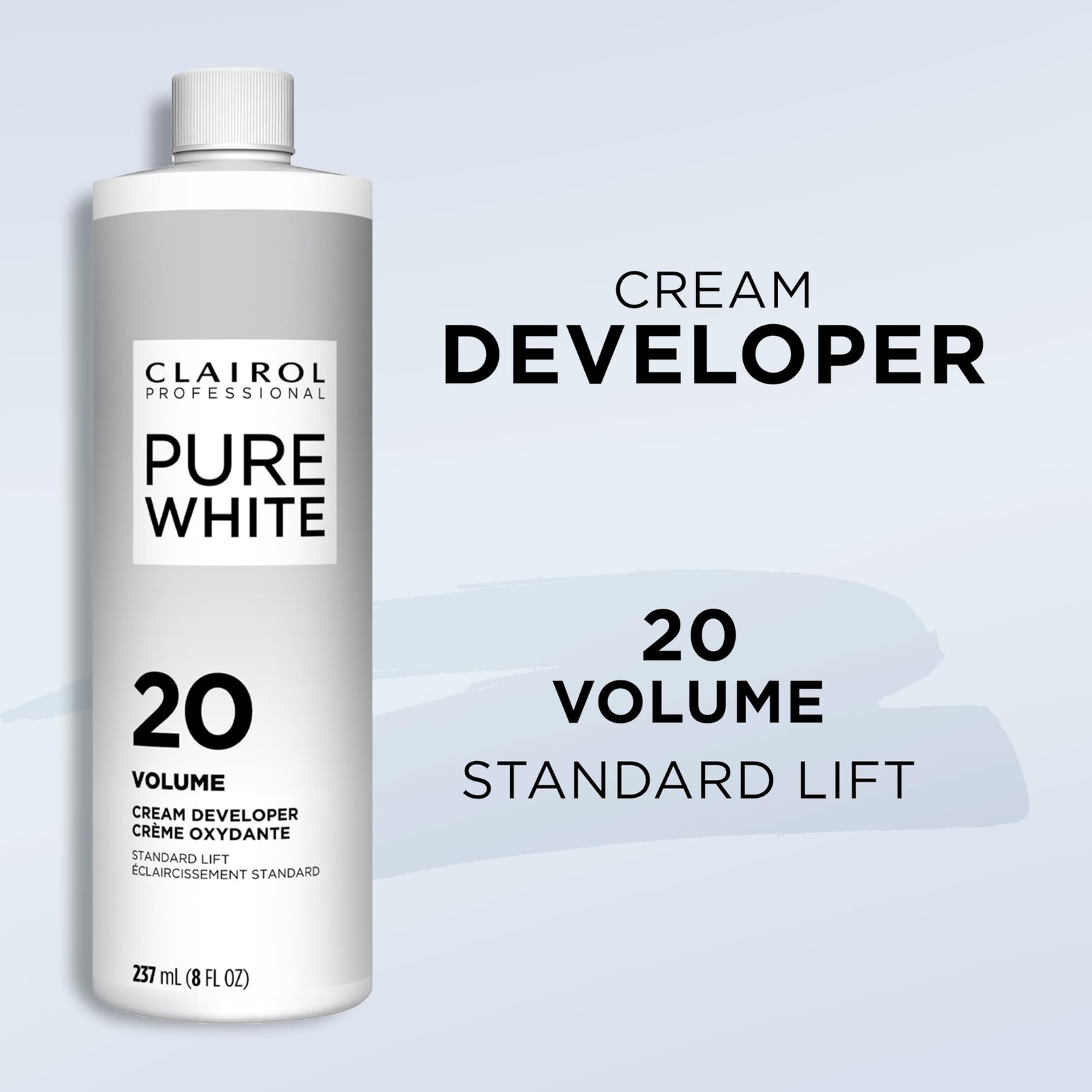Pure White 20 Volume Hair Developers for Lightening & Gray Coverage