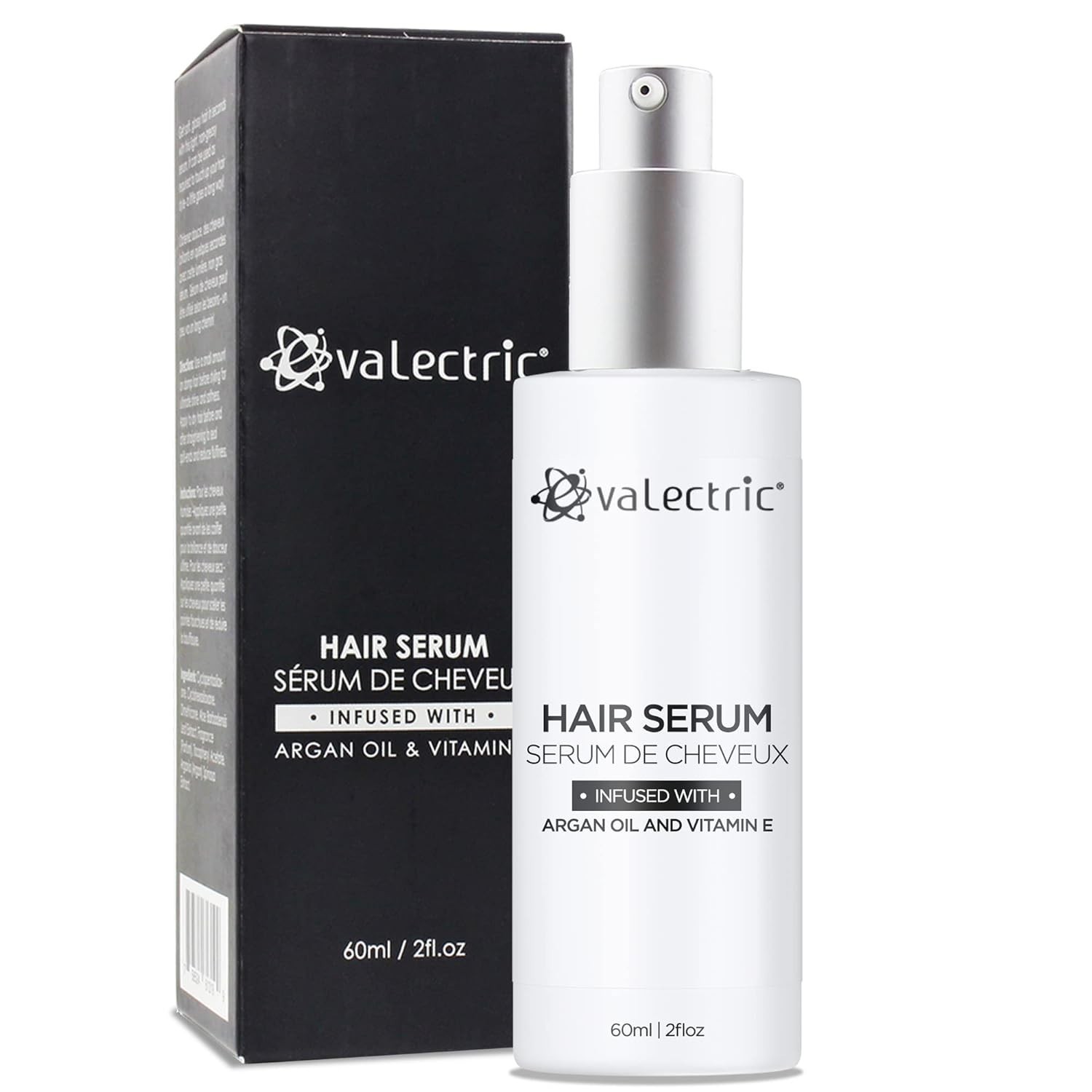 Evalectric Argan Oil Hair Serum – For Dry, Damaged, Frizzy Hair – 2 Fl. Oz.
