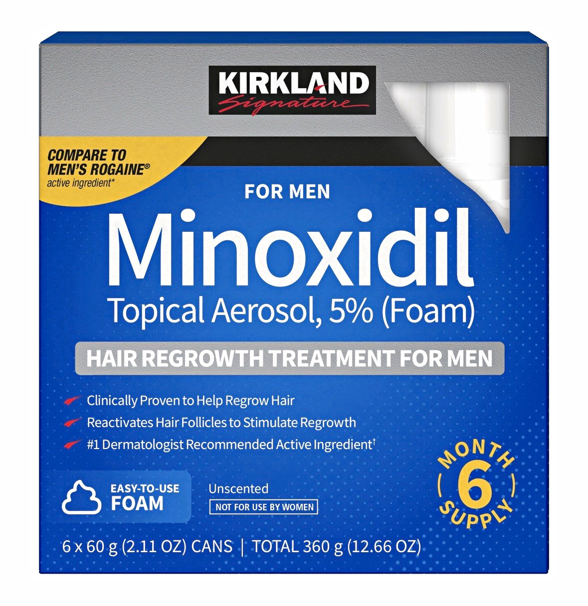 🔥 Kirkland Signature Minoxidil 5% Foam Men 6 Month Supply – Free Shipping