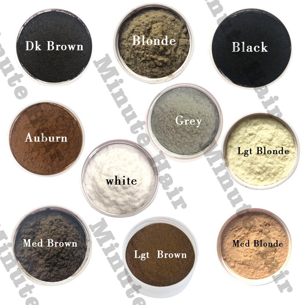Hair Fibers 57g Bottle & Spray Black Brown Blond Gray White Auburn Minute Hair™