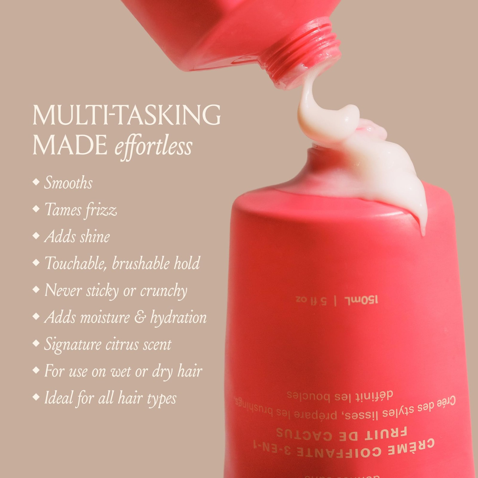 Women 3in1 Styling Cream 5 fl oz Vegan SulfateFree Cactus Fruit