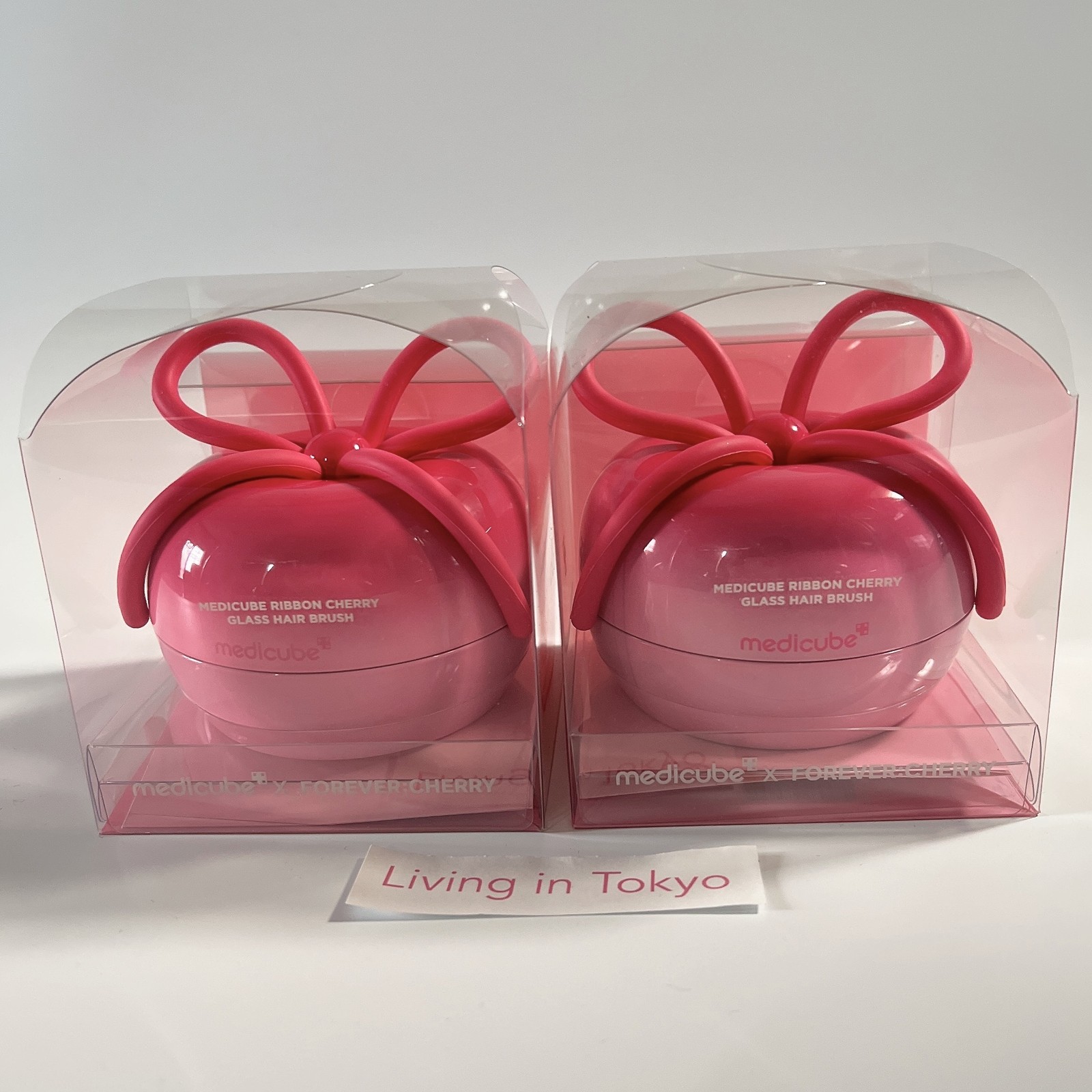 Set of 2 medicube x FOREVER CHERRY Ribbon Cherry Hair Brush Pink Limited Edition