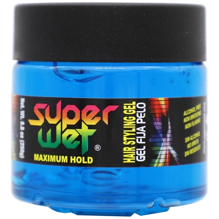 Super Wet Maximum Hold Hair Styling Gel Mold And Sculpt Hair!!! Blue 8.8 oz 2pk