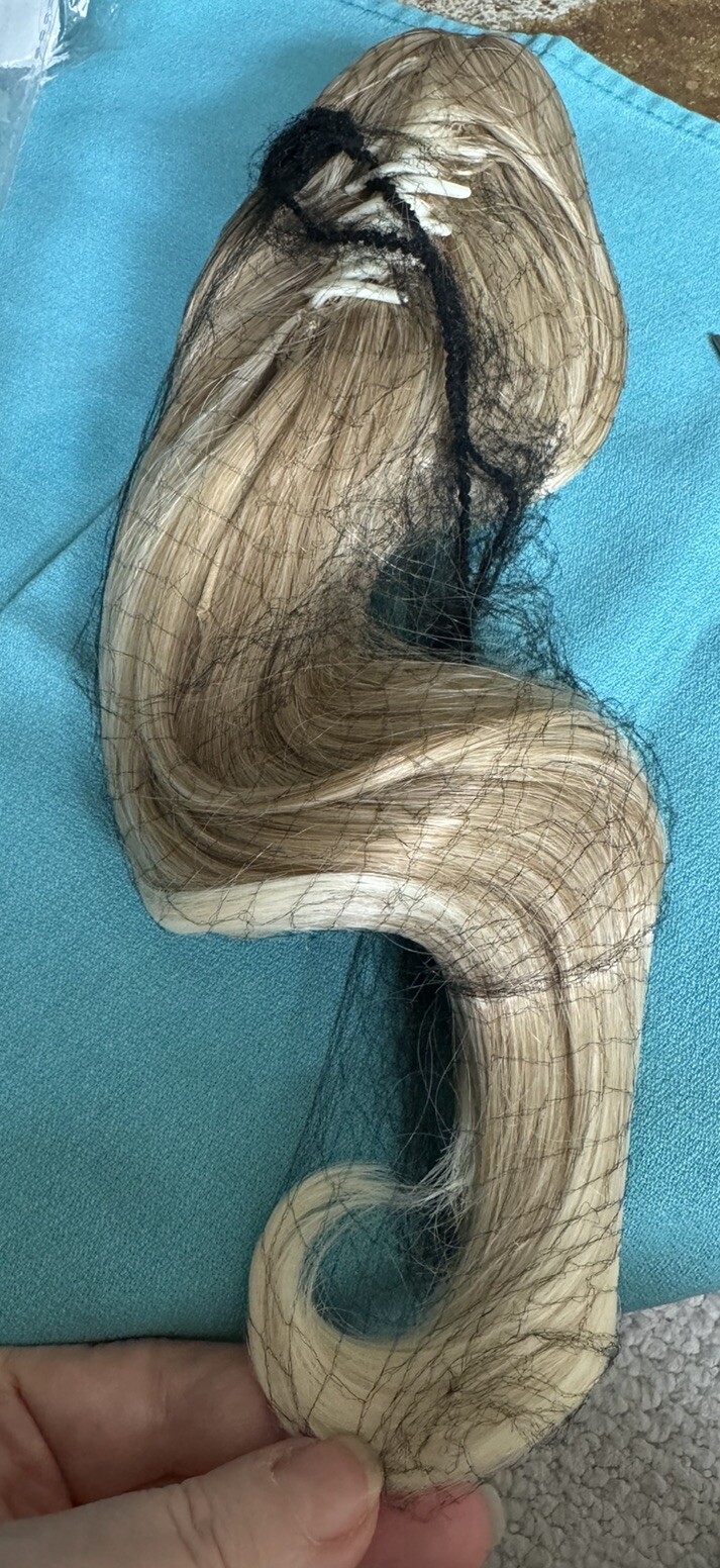 Ponytail Hair Extension 13” Plus Blonde Straight Curl Clip-In Claw, NEW
