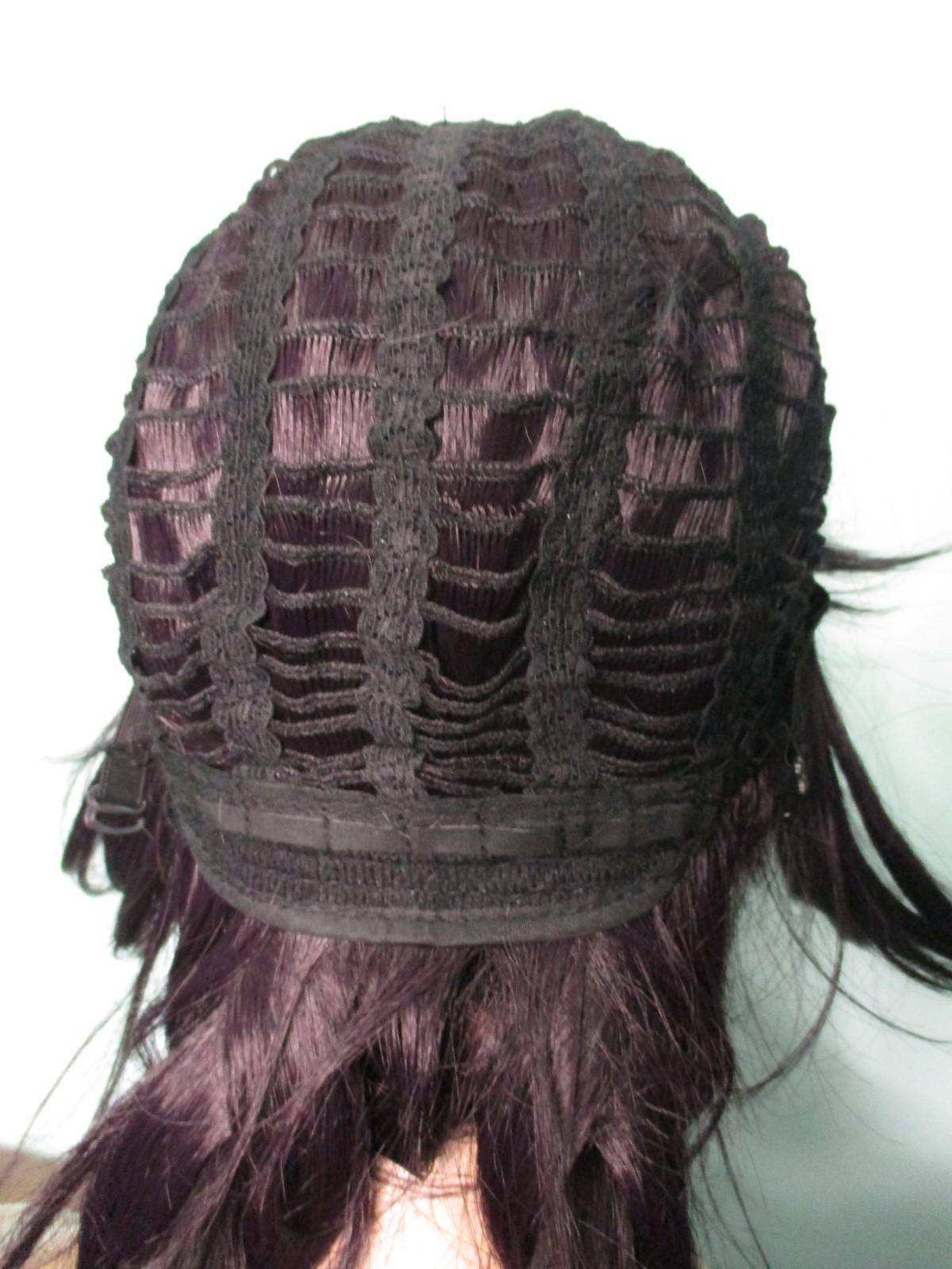 40″ black purple mix BRAIDED long WIG – unbranded