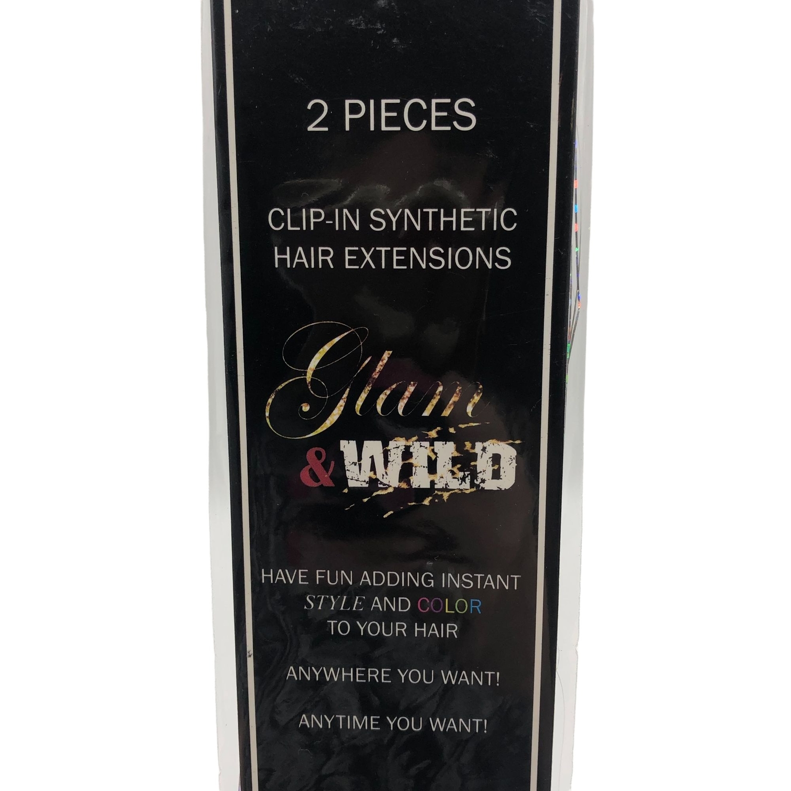 Glam & Wild Clip-in Synthetic Hair Extension 13″ Party Silver Tinsel