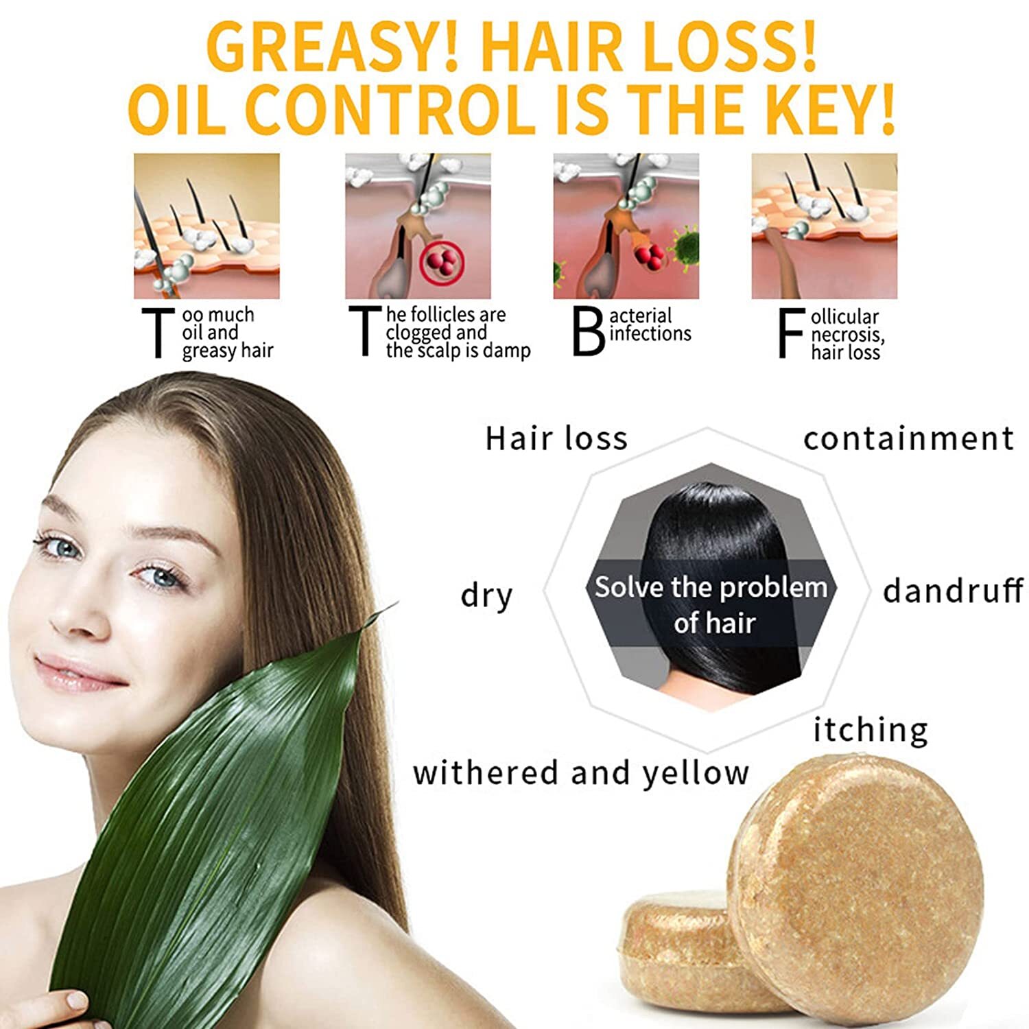 4× Ginger Hair Regrowth Shampoo Bar Rosemary Oil Hair Growth Soap Anti Hair Loss