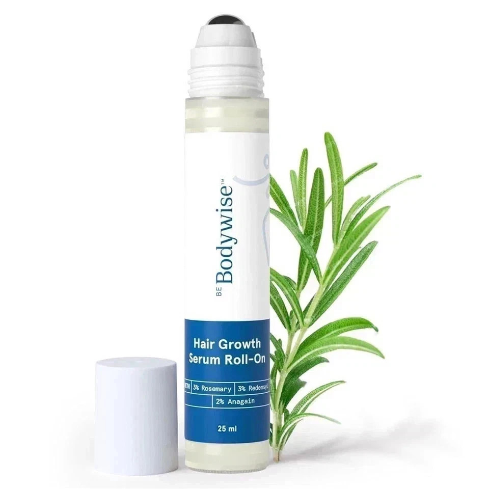 ✅ NEW ✅Hair Growth Serum – Be Bodywise 3% Rosemary + 3% Redensyl (25ml Roll-On)