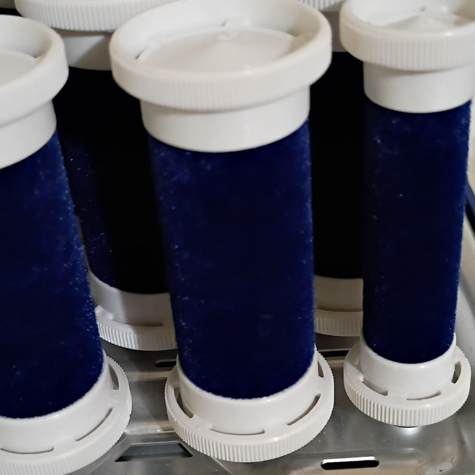 Clairol Aqua-Curl Heated Hot Rollers Travel Set Mixed Barrels 240°F Blue/White