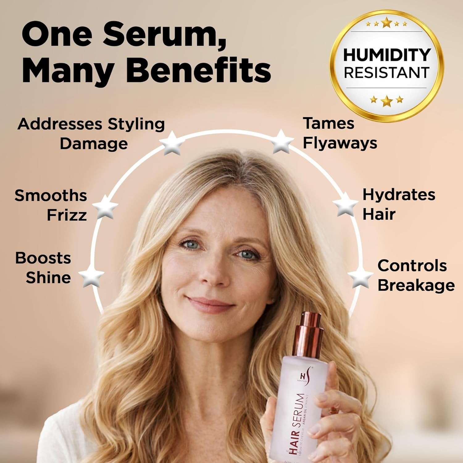 Herstyler Argan Oil Hair Repair Serum Anti Frizz Control Natural Shine Pack of 2