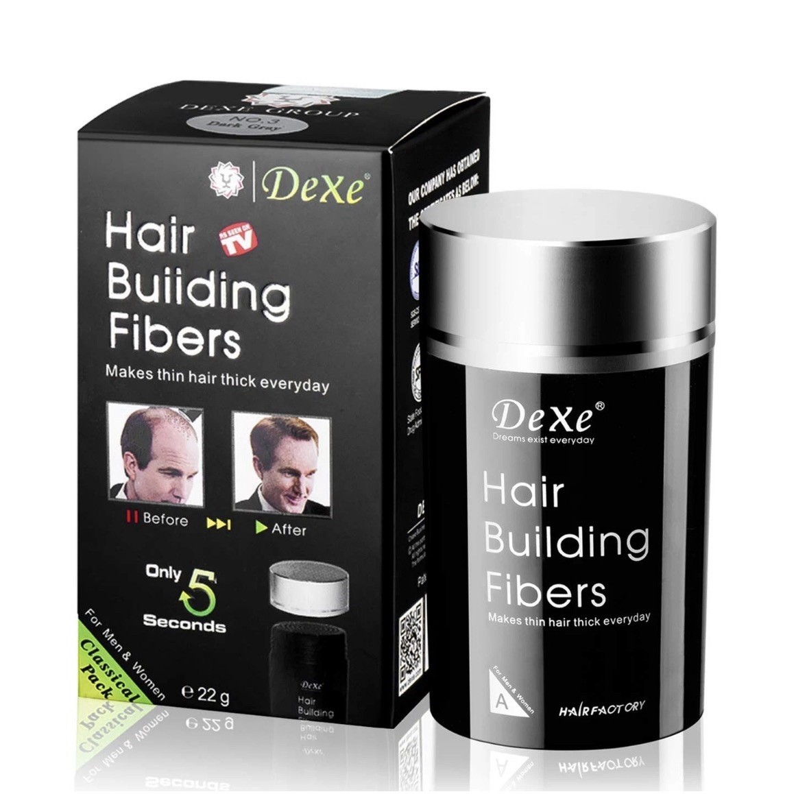 Dexe Hair Building Thickening Fibers For Men & Women Black 22g🥇Top Seller🥇