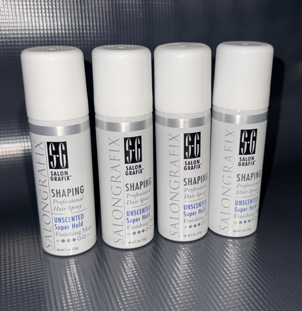4X Salon Grafix Professional Shaping Hair Hairspray Super Hold Unscented 1.5 Oz