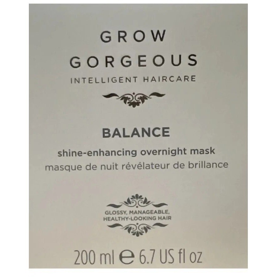 Grow Gorgeous Balance Shine-Enhancing Overnight Mask 200ml – 6.7 fl oz NIB