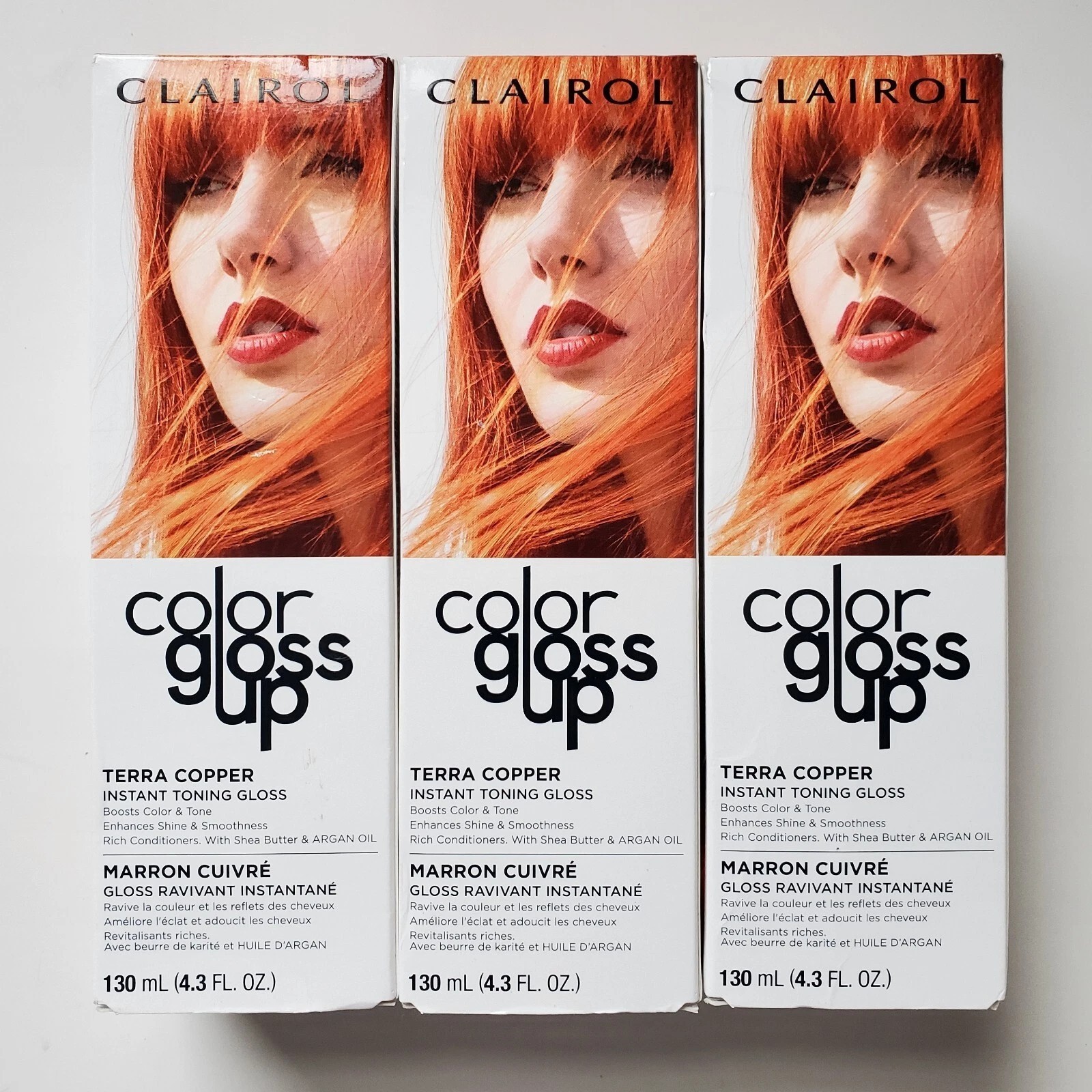 3 Pack Clairol Color Gloss Up Terra Copper Toning Gloss Boost Color