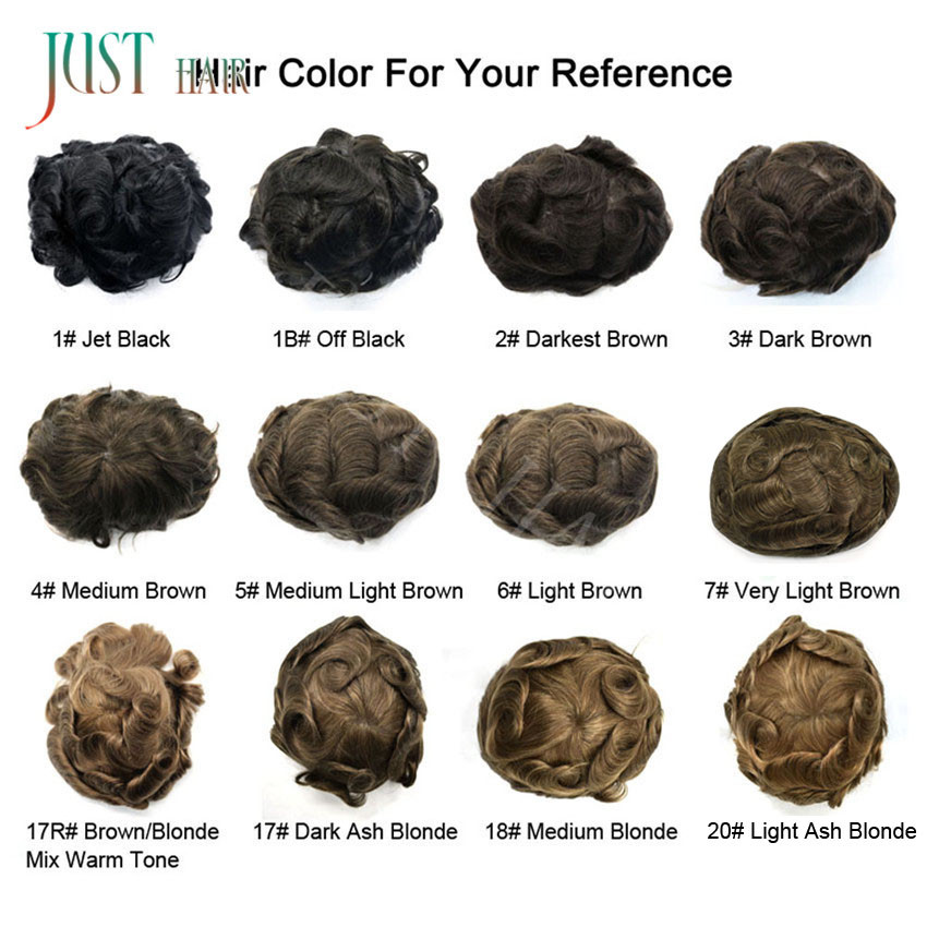 Mens Hair Replacement Ultra Thin Skin Toupee All Colors Hairpieces PU System Wig
