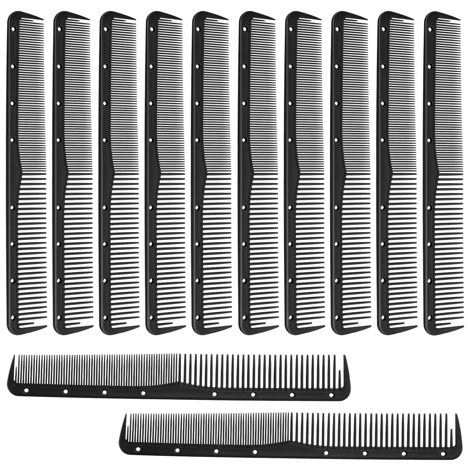 Leinuosen 12 Pcs Carbon Fine Cutting Comb for Salon Hairdressing, Heat Resistant