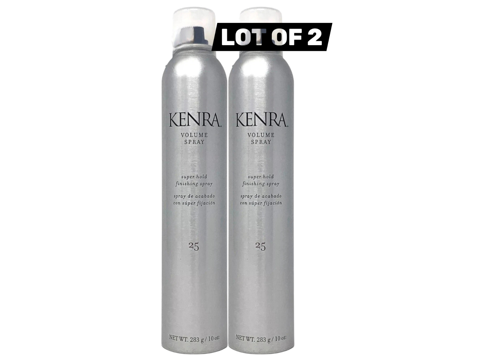 KENRA 25 VOLUME SPRAY SUPER HOLD FINISHING HAIR 10 oz LOT OF 2