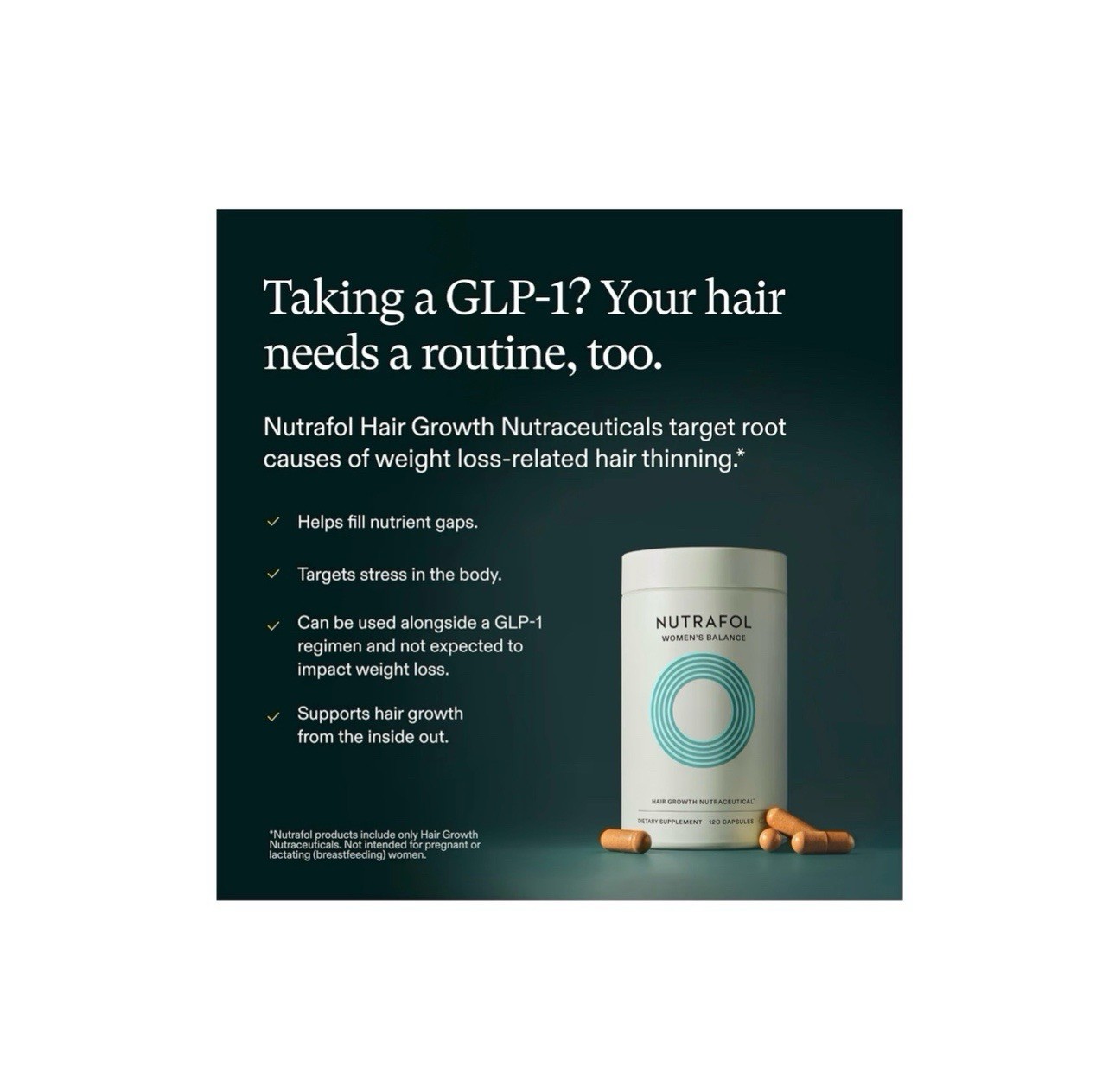 Nutrafol Women’s Balance Hair Growth Supplement Capsules 120ct UNOPENED