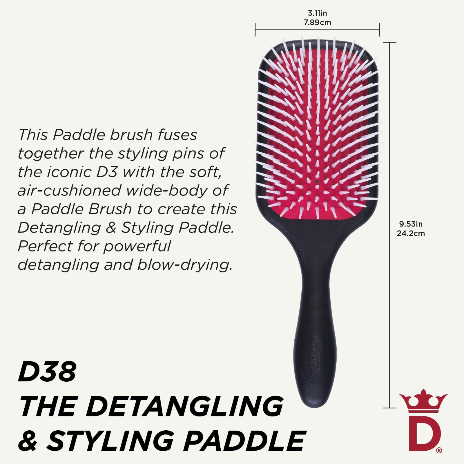 Power Paddle Hair Brush for Quick Detangling, Blow Drying & Styling – Unisex